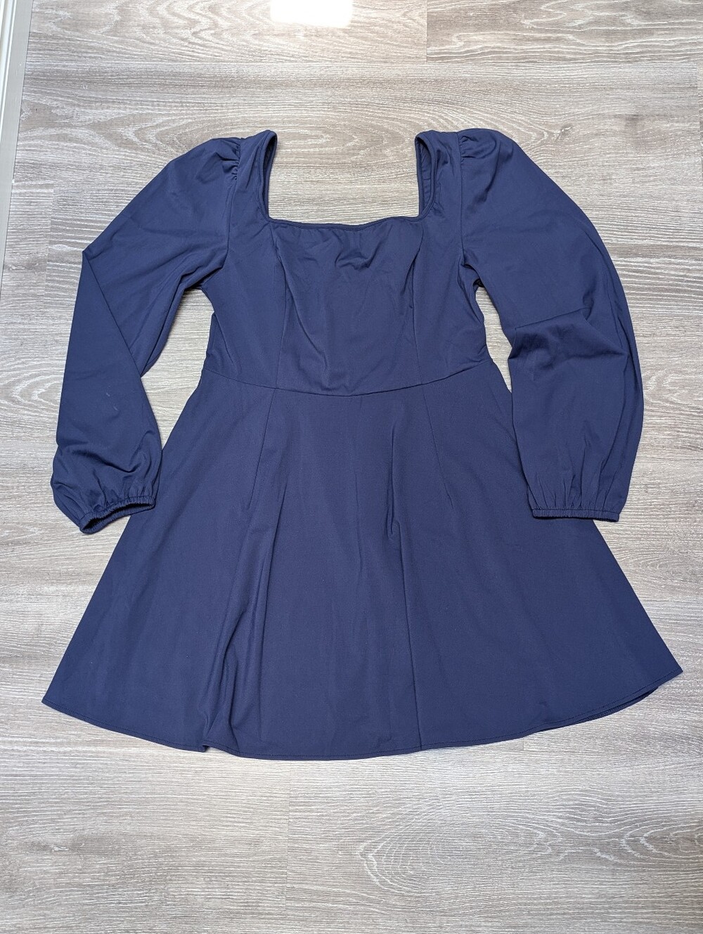 FIT + FLARE | square neck puff bell sleeves mini dress